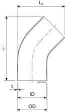 BOGEN 45° 101,6-POL-316L – BS4825