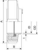 VERSCHRAUBUNG SK DN65 HSF0 1.4404 NBR - DIN 11851