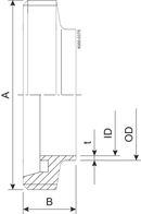 GEWINDESTUTZEN KURZ DN32 ID=1.6 1.4307 - DIN FOR INCH
