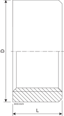 HALBE MUFFE 3/4" 1.4404 - PASST FÜR DIN