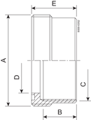 AUFSCHRAUBGEWINDESTUTZEN SMS 38-304LBSP-ISO2037