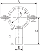 PIPE SUPPORT DN20X90-304 - TIGHT-WITH SHORT SHAFT-PIPE SUPPORT