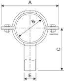 PIPE SUPPORT ISO 76.1X90-304 - TIGHT-WITH SHORT SHAFT-PIPE SUPPORT
