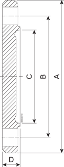 BLINDNUTFLANSCH BNF DN20 H3 1.4404 - DIN 11864-2/11853-2