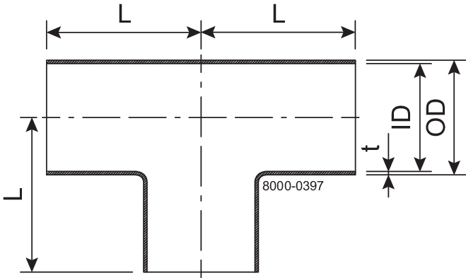 TEE TS DN25 HSF3 1.4307 - DIN 11852