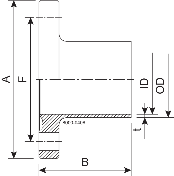 FLANGE BF DN65 H3 1.4404 - DIN 11853-2