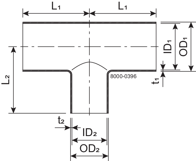 TEE RTS DN65/40 HSF3 1.4404 - DIN 11852