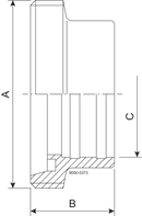 GEWINDESTUTZEN C DN80 HSF0 1.4404 – DIN 11851