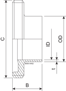 GEWINDESTUTZEN GS DN80 H3 1.4404 – DIN 11853-1
