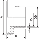 GEWINDESTUTZEN GS DN40 H3 1.4404 – DIN 11864-1