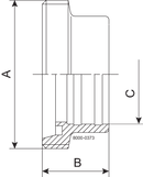 GEWINDESTUTZEN WALZ DN32 B 1.4301 - DIN FÜR ZOLL