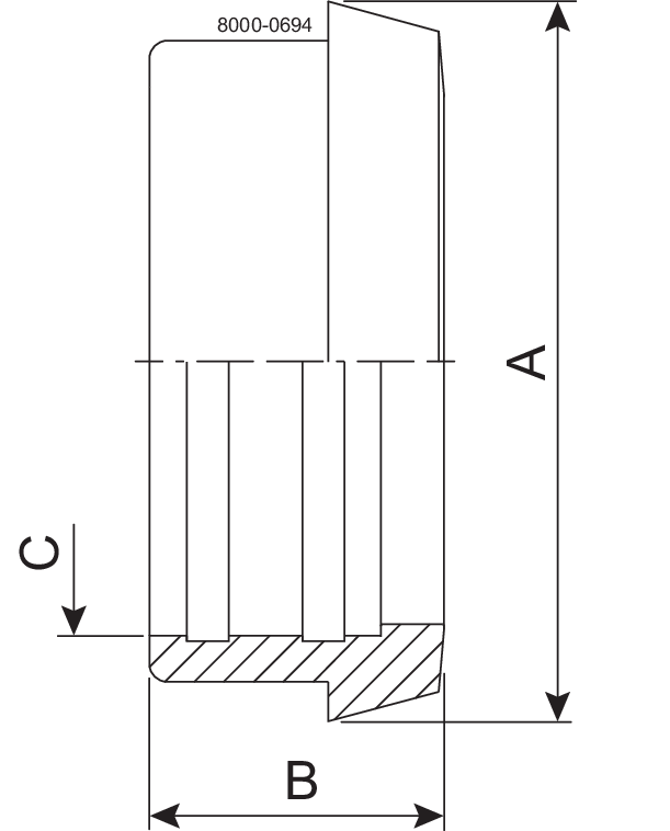 LINER EXP DN40 1.4301 - DIN FOR INCH