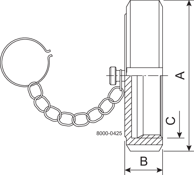 END CAP W/C DN10 HSF0 1.4404 - NUT FIT TO DIN