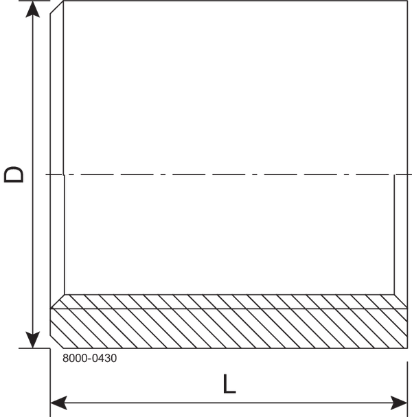 SOCKET  3/4"  RG 1.4404 - FIT TO DIN