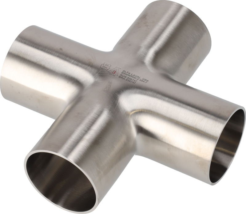 B9WWWW-1-316L-7 - WELD CROSS, POLISHED ID/OD