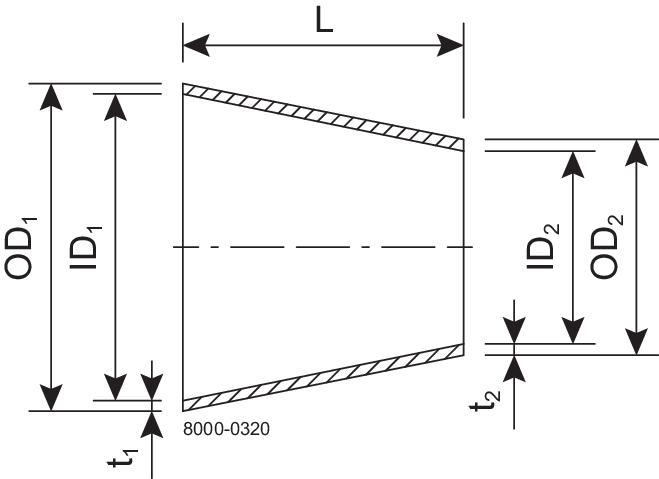 REDUZIERSTÜCK KONZ. 38,1-25,4-POL/ROH-304L – ISO2037