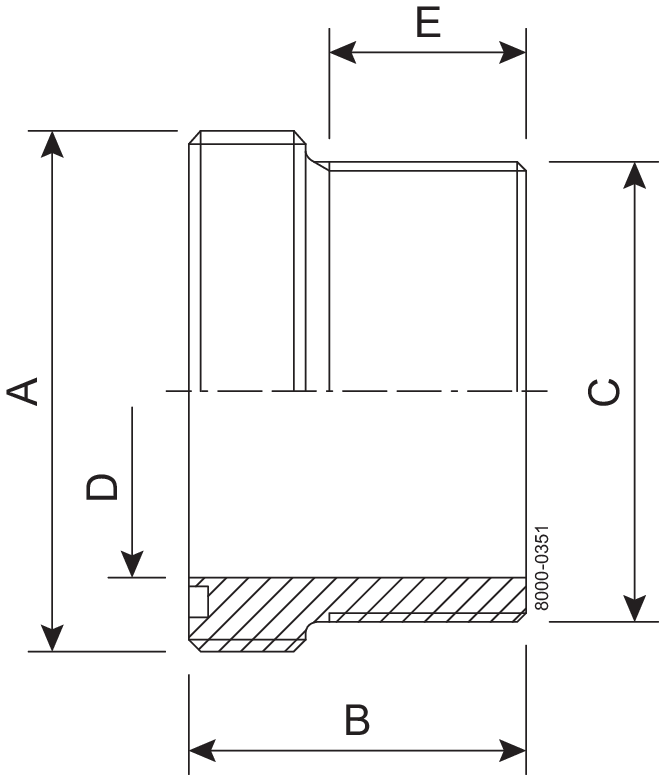 EINSCHRAUBGEWINDESTUTZEN SMS 38-304L BSP-ISO2037