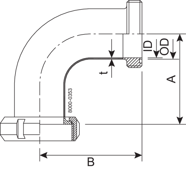 BEND LINER/MALE 25-SB-316L - ISO2037