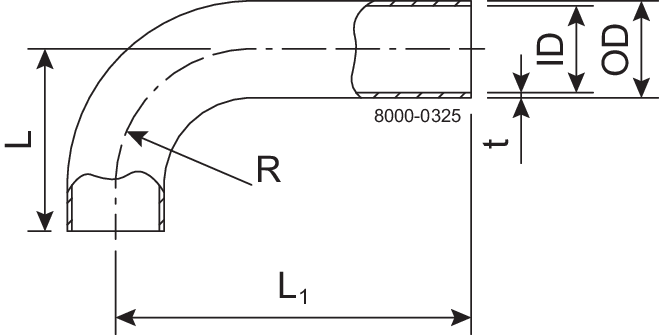 BEND-90 51-SB-316L - LONG, 1XD-ISO2037