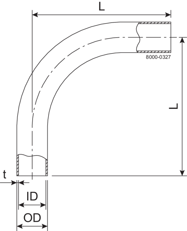 BEND-90 76.1-POL/RAW-316L - LONG, 3XD-ISO2037