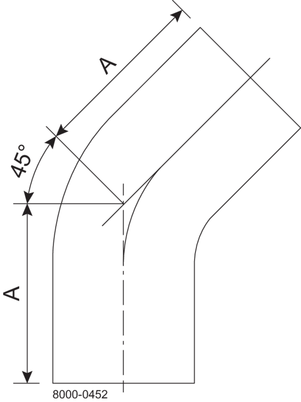 B2KS-1-304L-7 – 45-BOGEN S/S POLIERT ID/AD