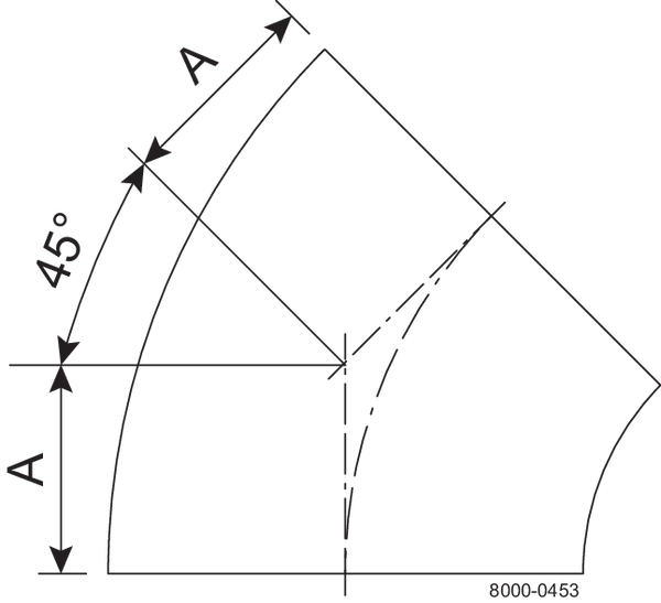 2WK-6-316L-7 - 45-NO TANGENT, POLISHED ID/OD