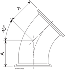B2KMP-6-316L-7 - 45-TRI-CLAMP BEND, POL'D ID/OD