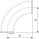 B2CMP-1 1/2-316L-7 - 90-TRI-CLAMP BEND, POL'D ID/OD