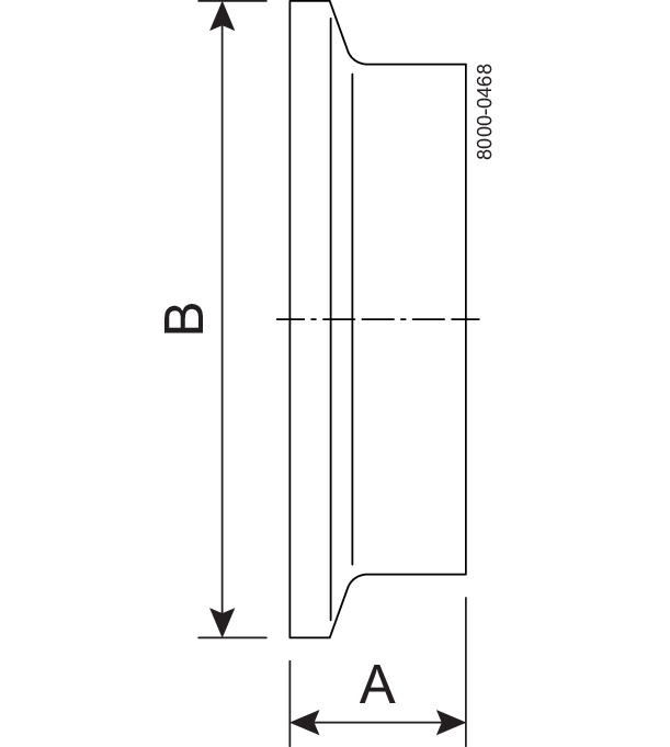 14WMPS-1 1/2-304-7 – CLAMPSTUTZEN KURZ SCHWEIß TC