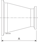 B31-14MP-2 1/2 X 1 1/2-316L-7 - TC CON REDUCER, POLISHED ID/OD