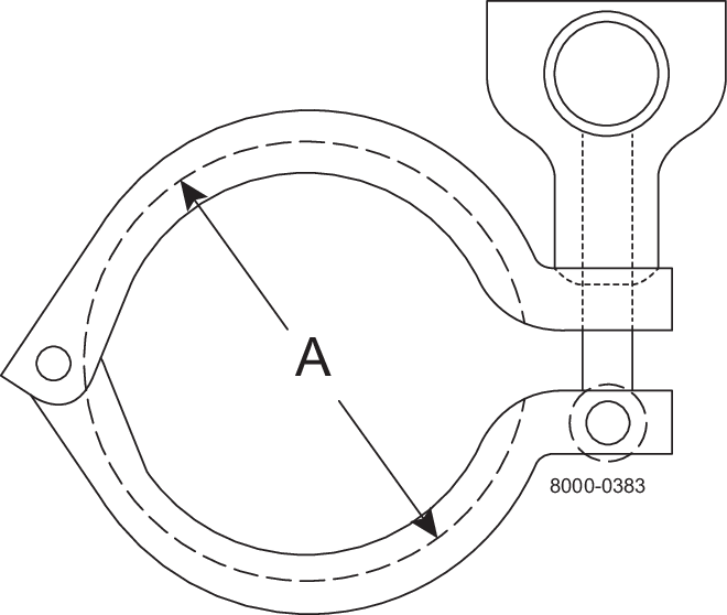 A13MHM-1 1/2-S 304 - SINGLE HINGE CLAMP 1" & 1.5" 304