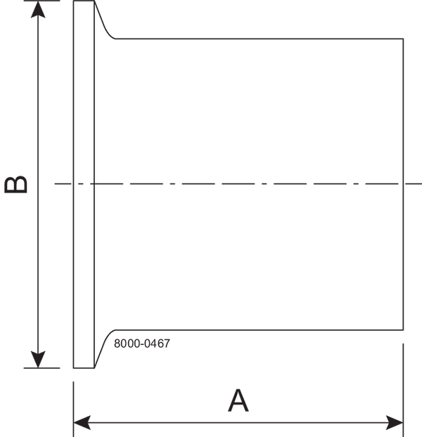 BS14AM-3/4-316L-PL TYP A – CLAMPSTUTZEN TC/S 20RA SF1