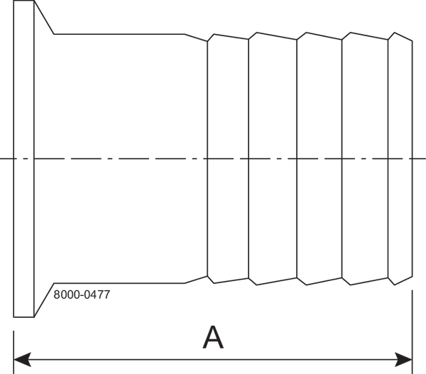 14MPHR-1/2 X 1/2-316L-PL - TC X RUBBER HOSE 20RA