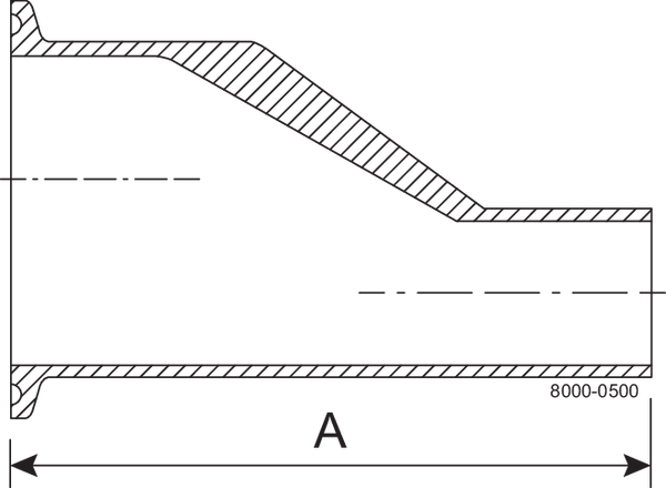 B32MS-2 X 1 1/2-316L-PL - BPE EccRed-TCxWeld 20Ra, SF1