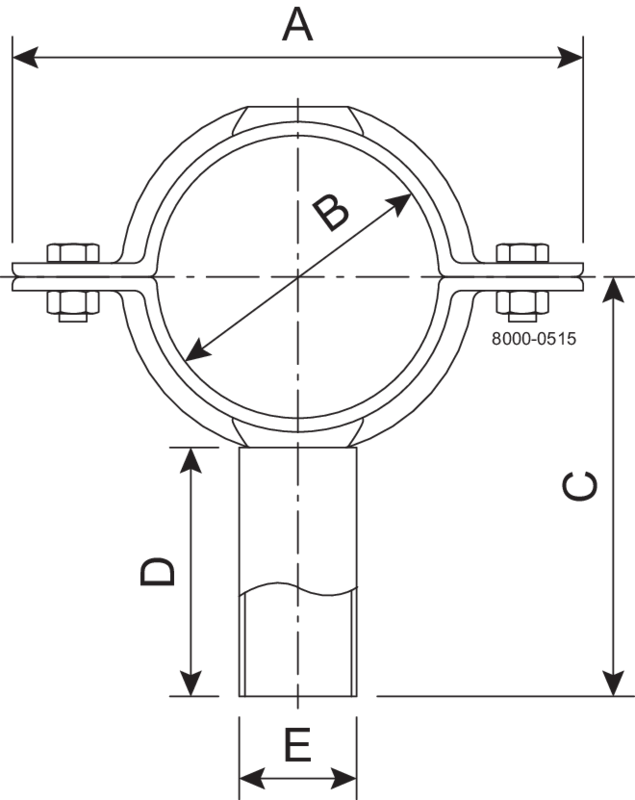 PIPE SUPPORT DN15X60-304 - TIGHT-WITH SHORT SHAFT-PIPE SUPPORT