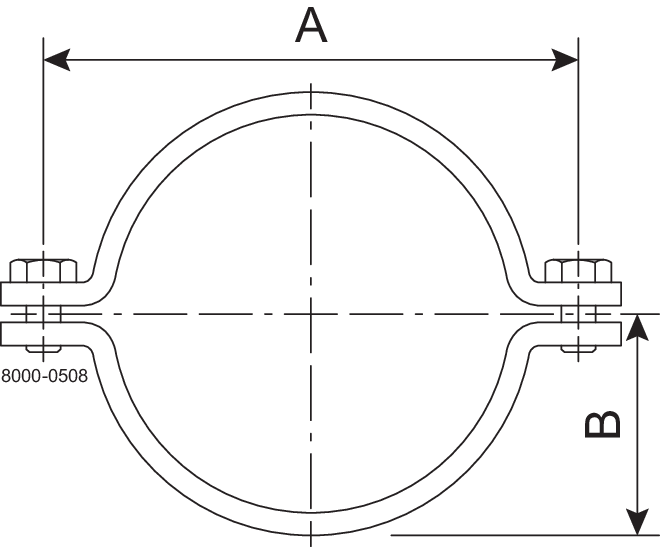 PIPE SUPPORT ISO 76.1-304 - WITHOUT SHAFT-PIPE SUPPORT