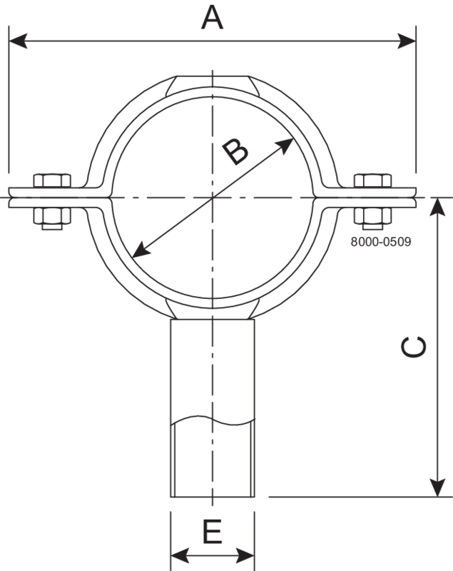 PIPE SUPPORT ISO 76.1X90-304 - TIGHT-WITH SHORT SHAFT-PIPE SUPPORT