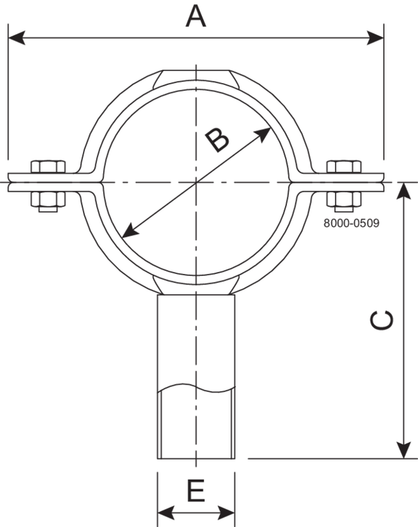 ROHRSCHELLE MIT KURZEM SCHAFT FEST ISO 25X90-304
