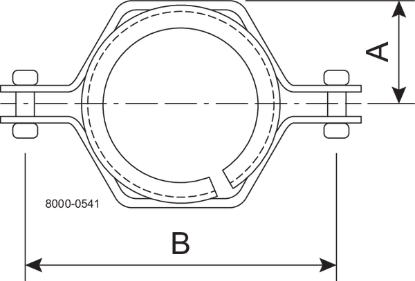 D24FCF-1-S - BOLTED HANGER W/ PVC 1"