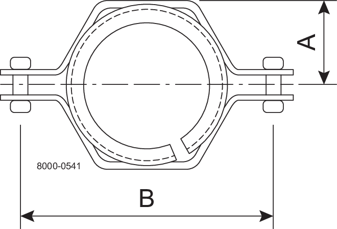 D24FCF-2-S - BOLTED HANGER W/ PVC 2"